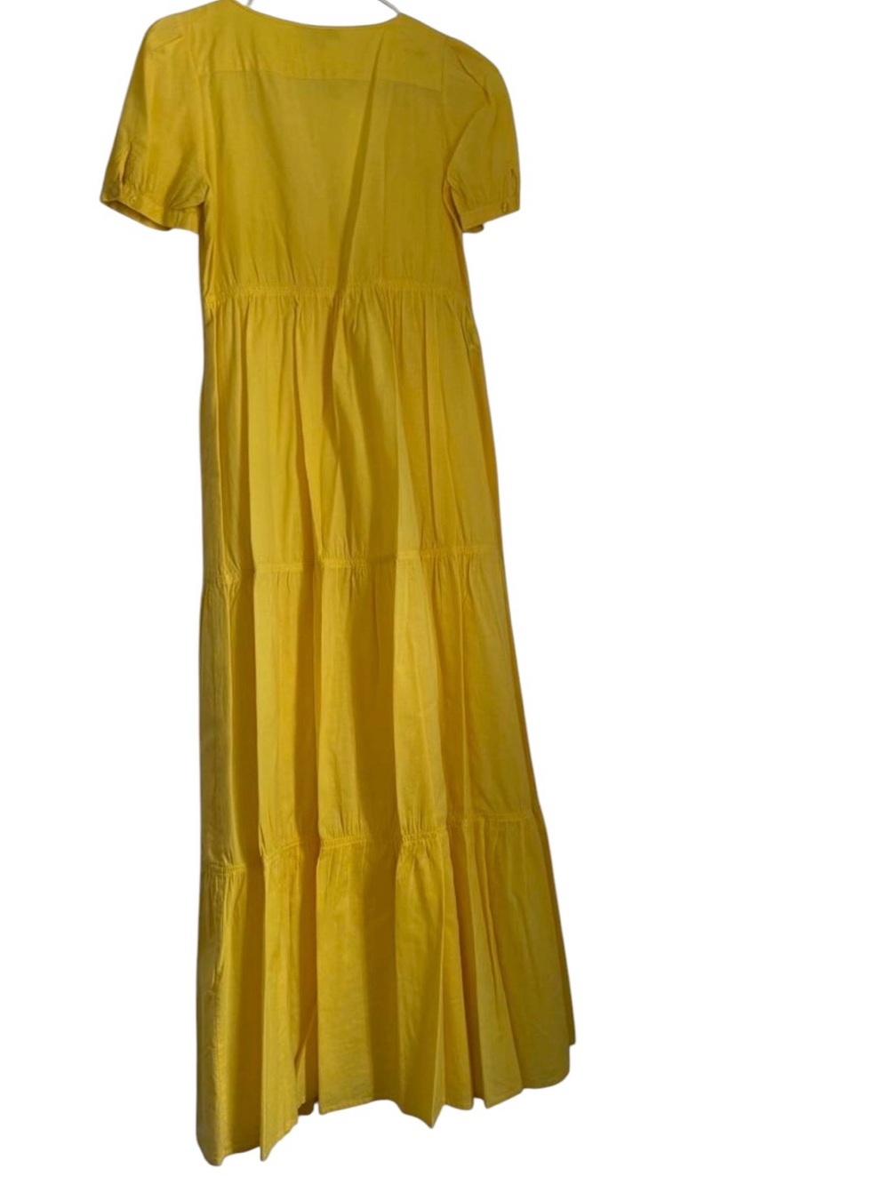 See By Chloe Bright Yellow V-Neck Tiered Maxi Dress - Picture 4 of 6